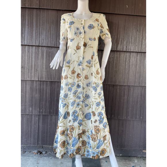 🔥Vintage Betty Barclay Made In German Floral Maxi Dress Cottagecore Romantic XS - Picture 1 of 15